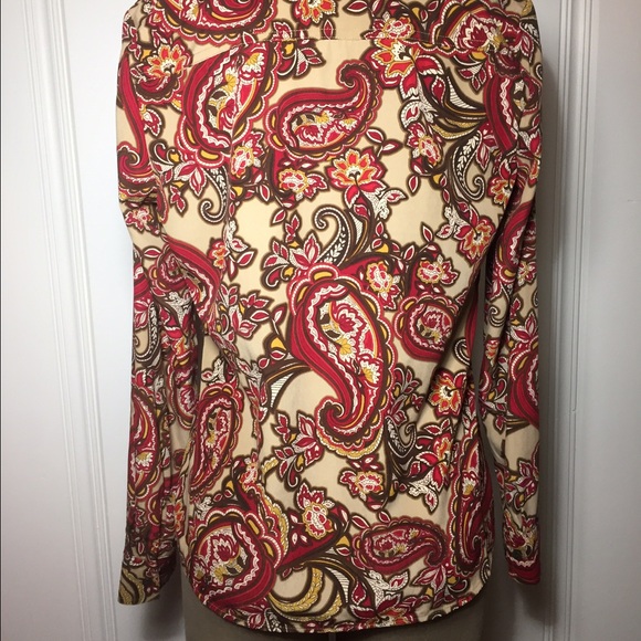 Red Brown Beige Multi Paisley Top - Picture 4 of 4